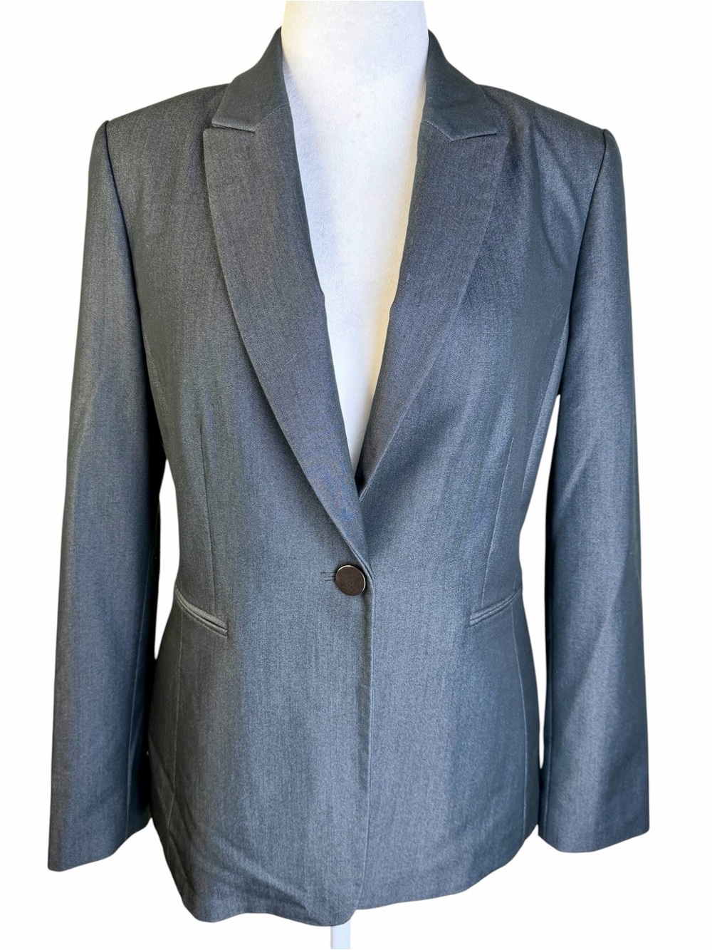 Tahari Arthur S. Levine Single-Button Grey Blazer Size 10
